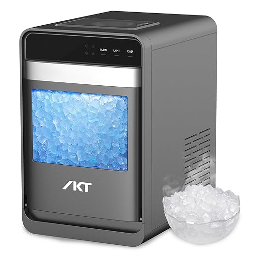 IKT Self Cleaning Countertop Nugget Ice Maker Machine with Ice Scoop